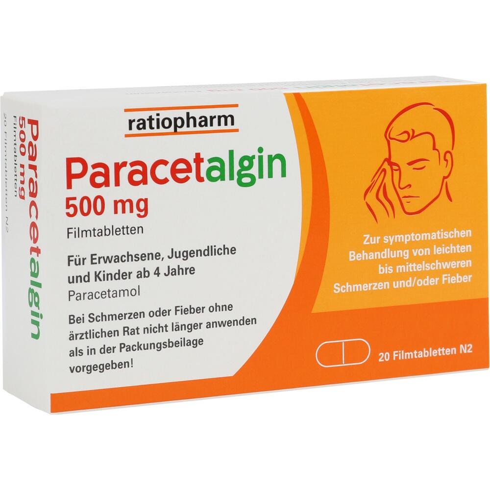 Paracetalgin 500 mg bei Schmerzen & Fieber 20 St Filmtabletten