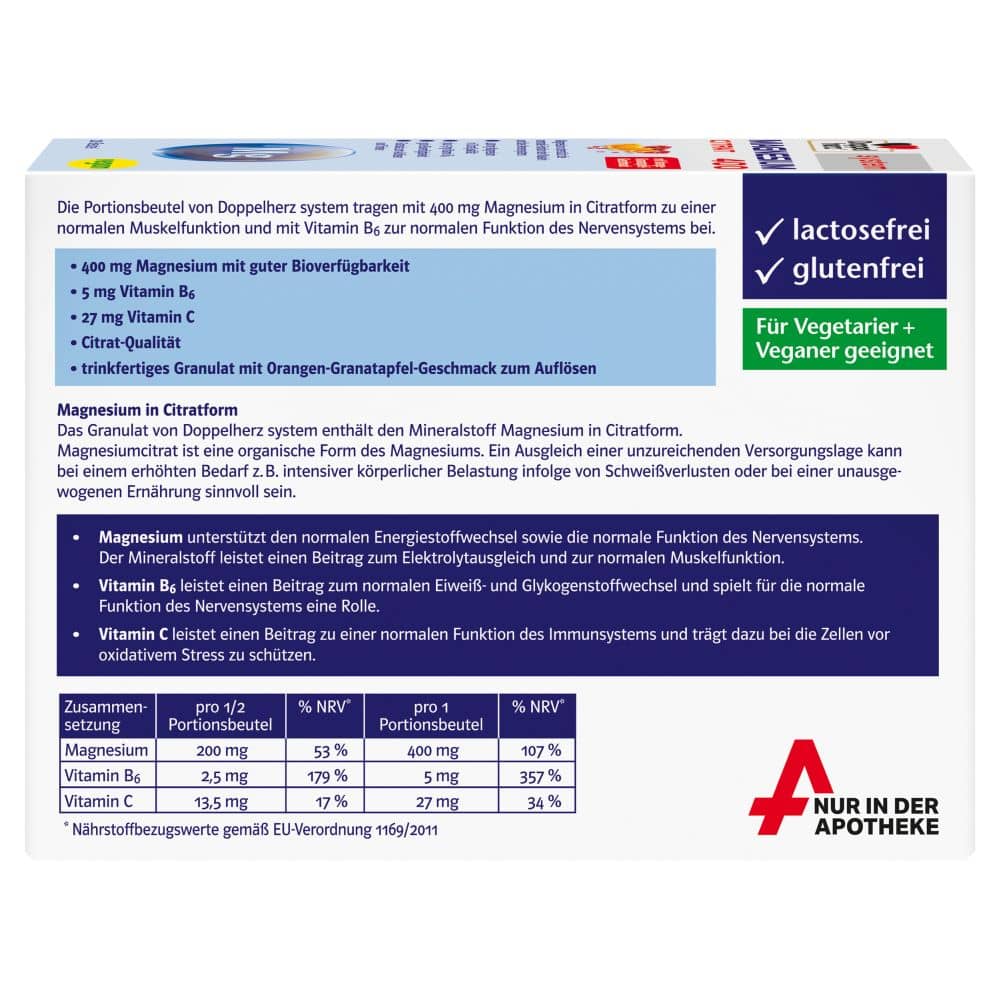 Doppelherz system MAGNESIUM 400 CITRAT 20 St Granulat
