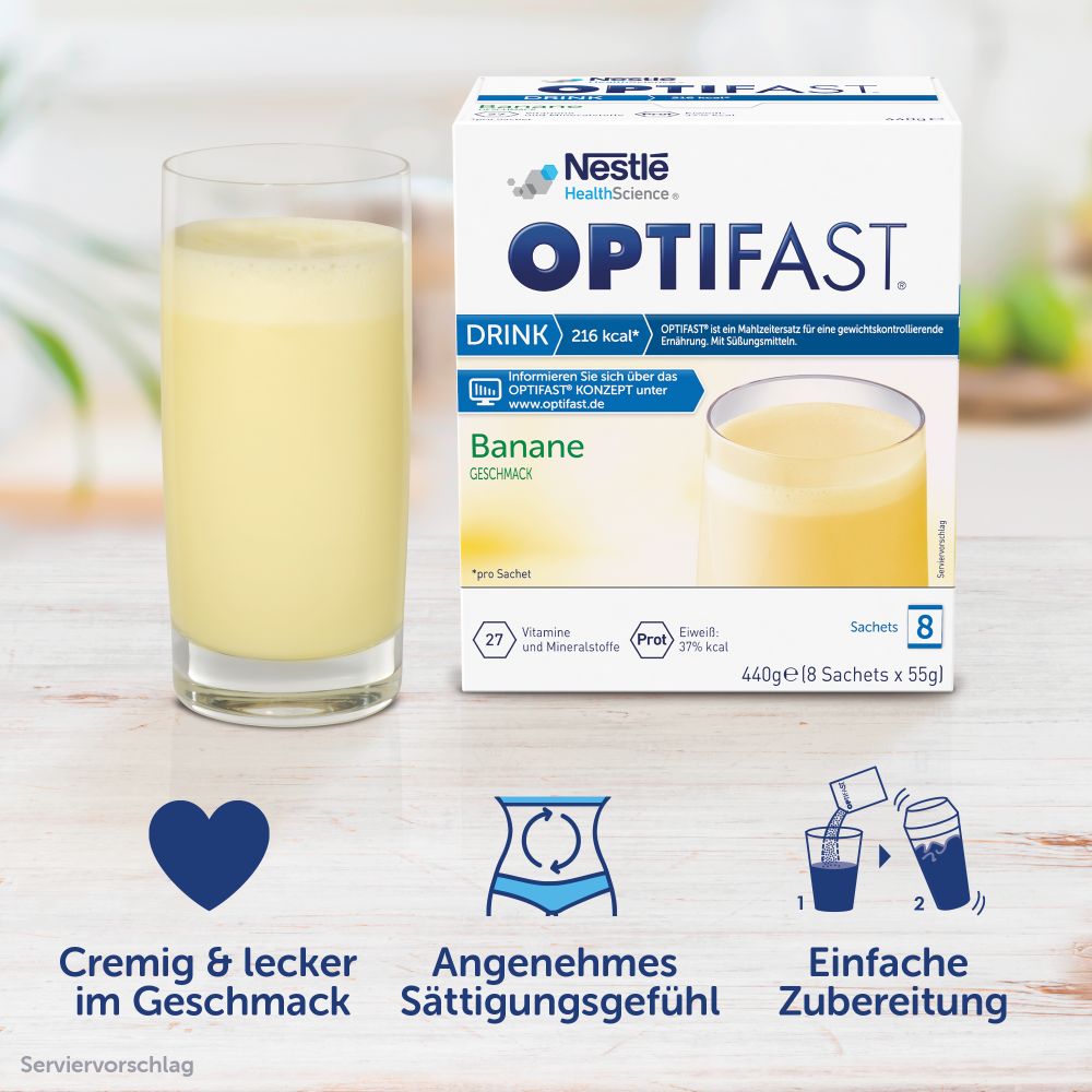 OPTIFAST DRINK Banane 8X55 g Pulver