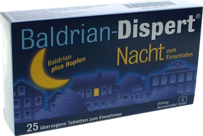 Baldrian-Dispert Nacht zum Einschlafen 25 St Überzogene Tabletten