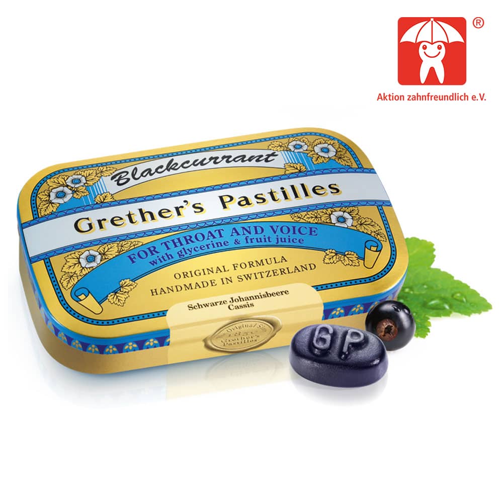 Grethers Pastilles Blackcurrant Gold Dose 60 g Pastillen