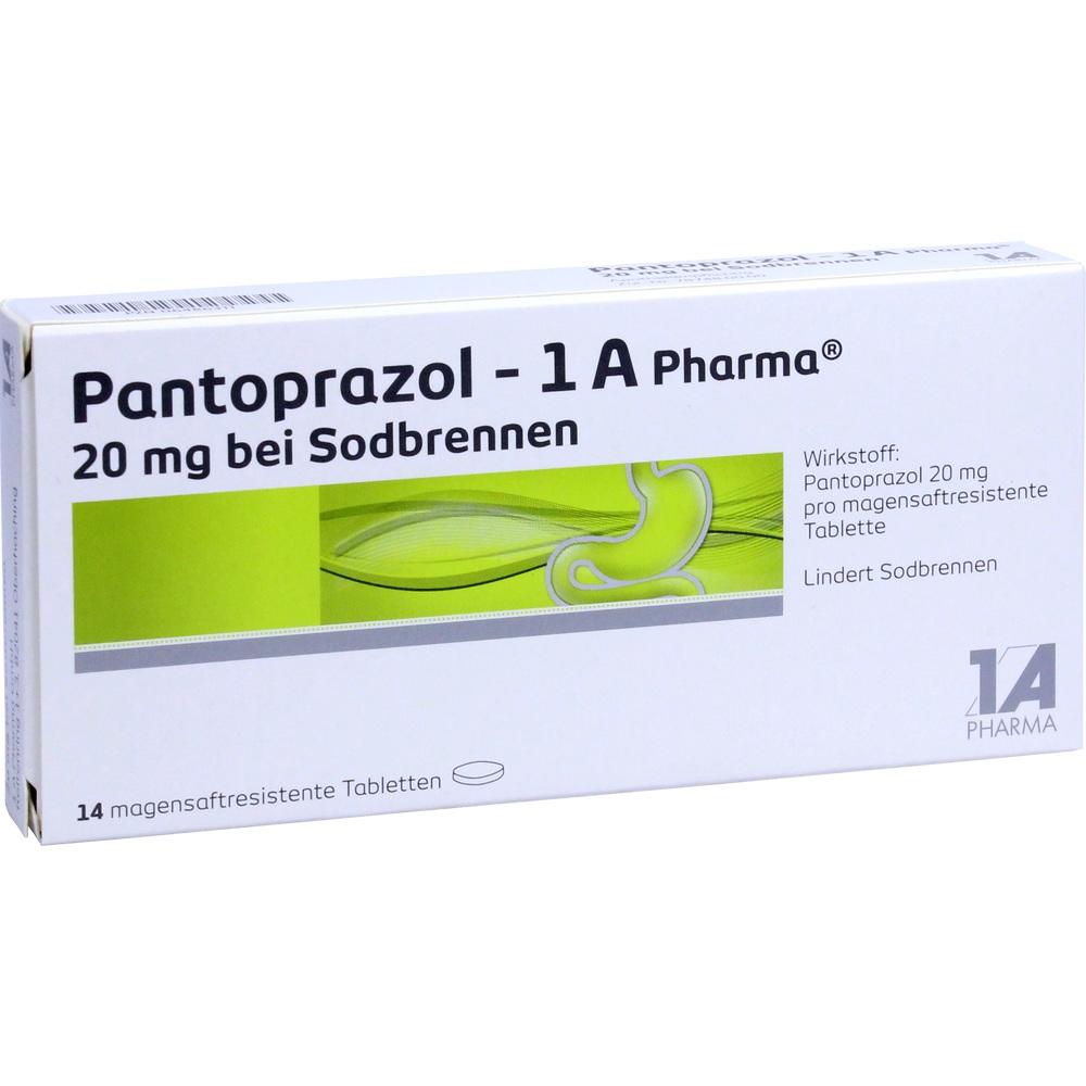 Pantoprazol-1A Pharma 20mg bei Sodbrennen 14 St Tabletten magensaftresistent