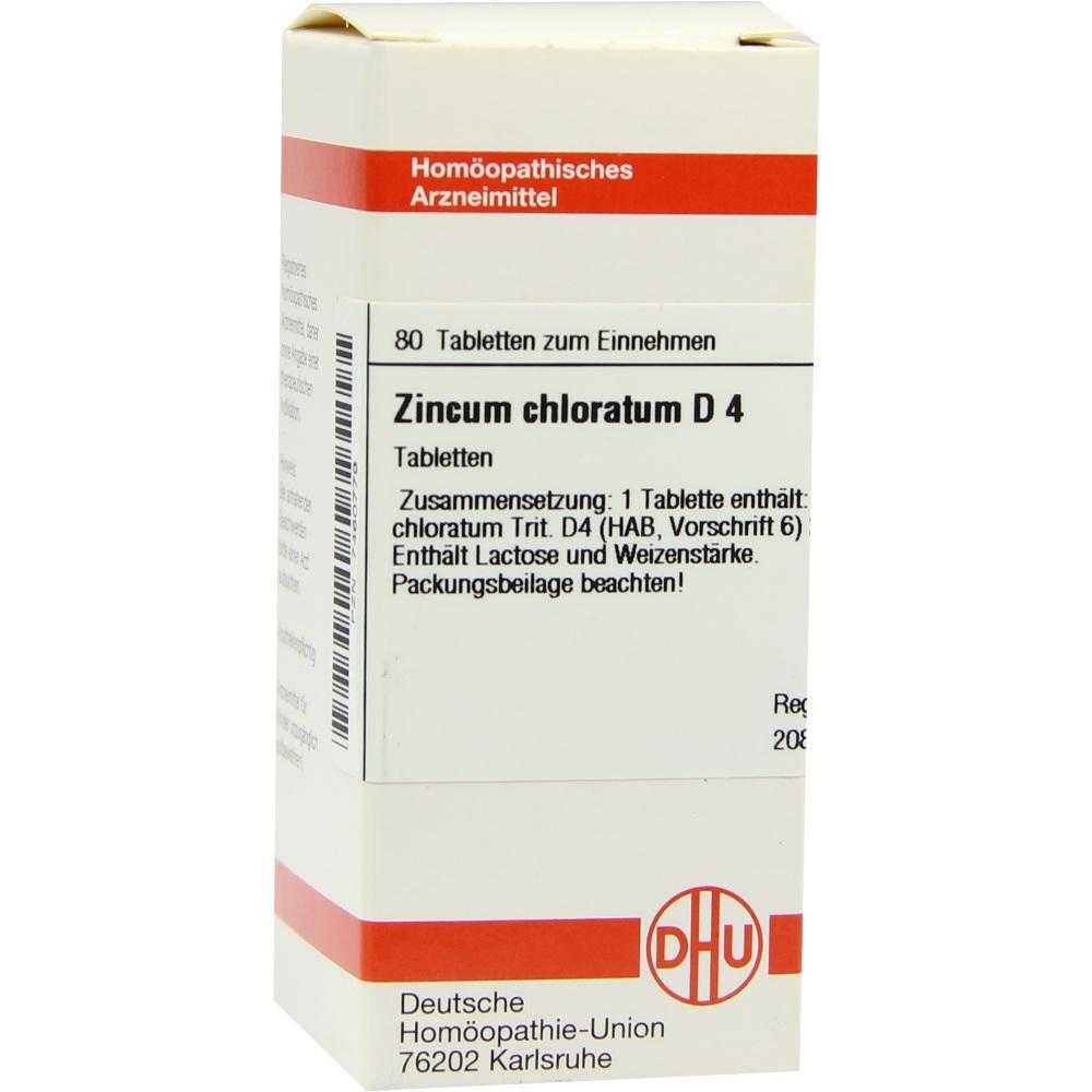ZINCUM CHLORATUM D 4 Tabletten 80 St Tabletten