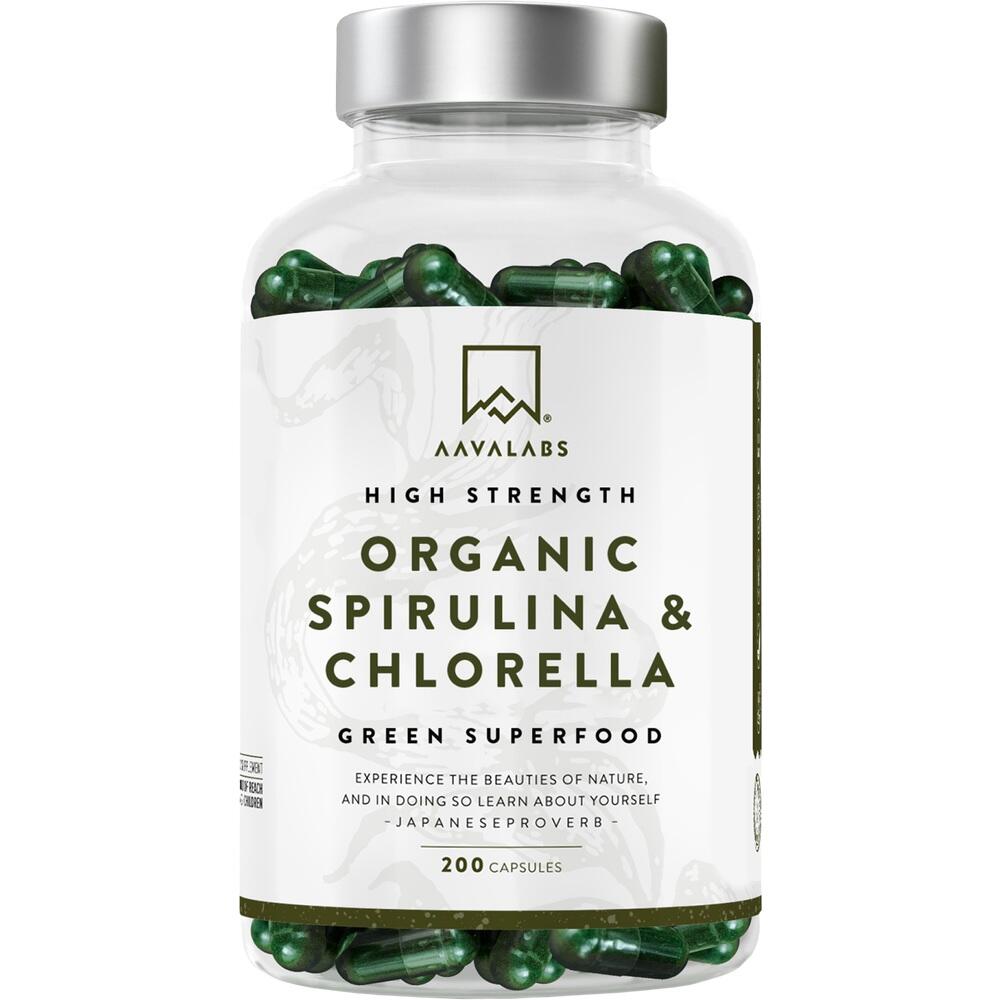 AAVALABS Organic Spirulina & Chlorella 200 St Kapseln