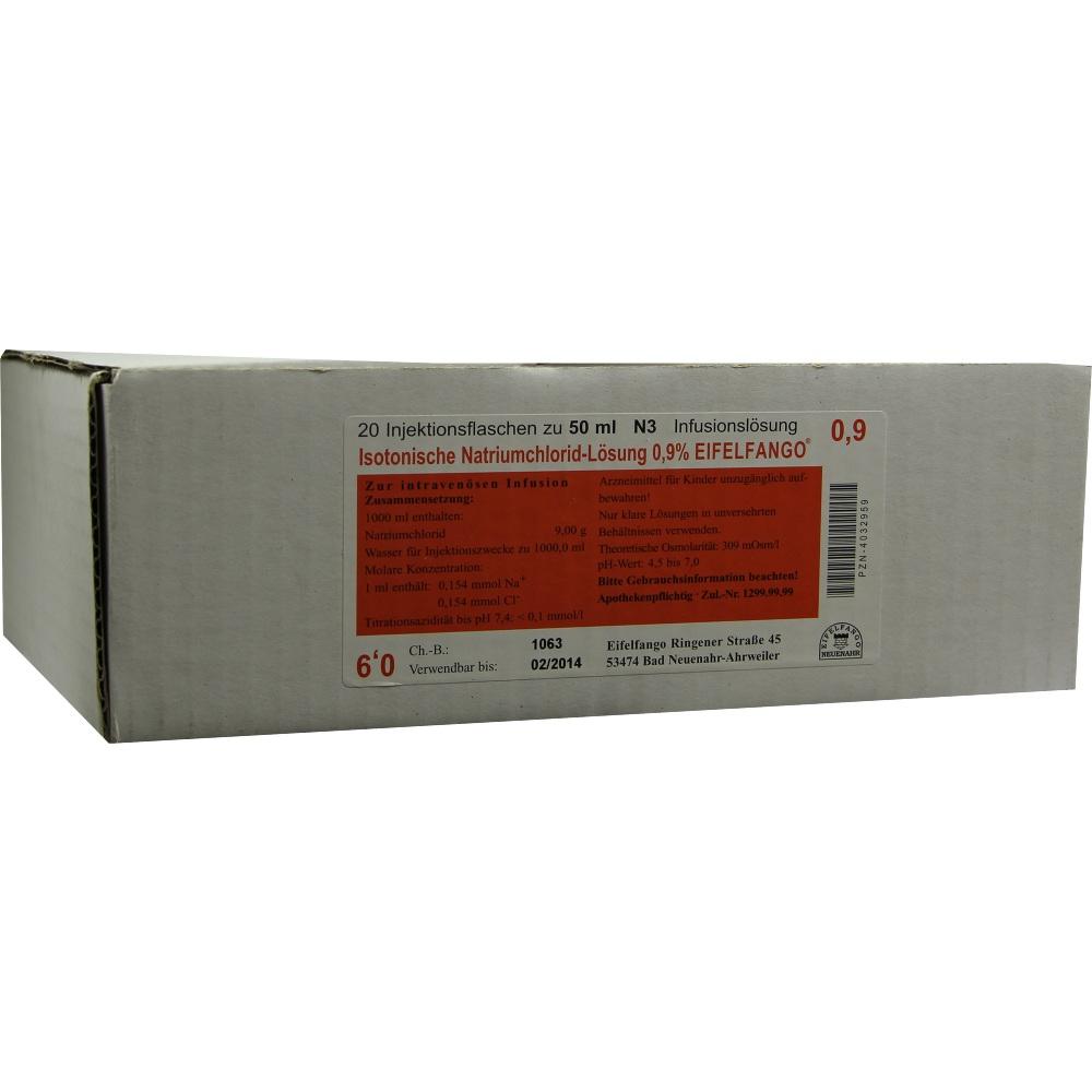 ISOTONISCHE NaCl Lösung 0,9% Eifelfango 20X50 ml Infusionslösung