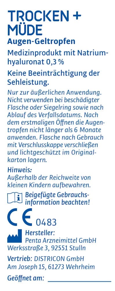 EYEMEDICA TROCKEN+MÜDE  1 St Augentropfen