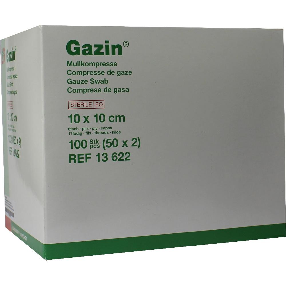 GAZIN Mullkomp.10x10 cm steril 8fach 50X2 St Kompressen