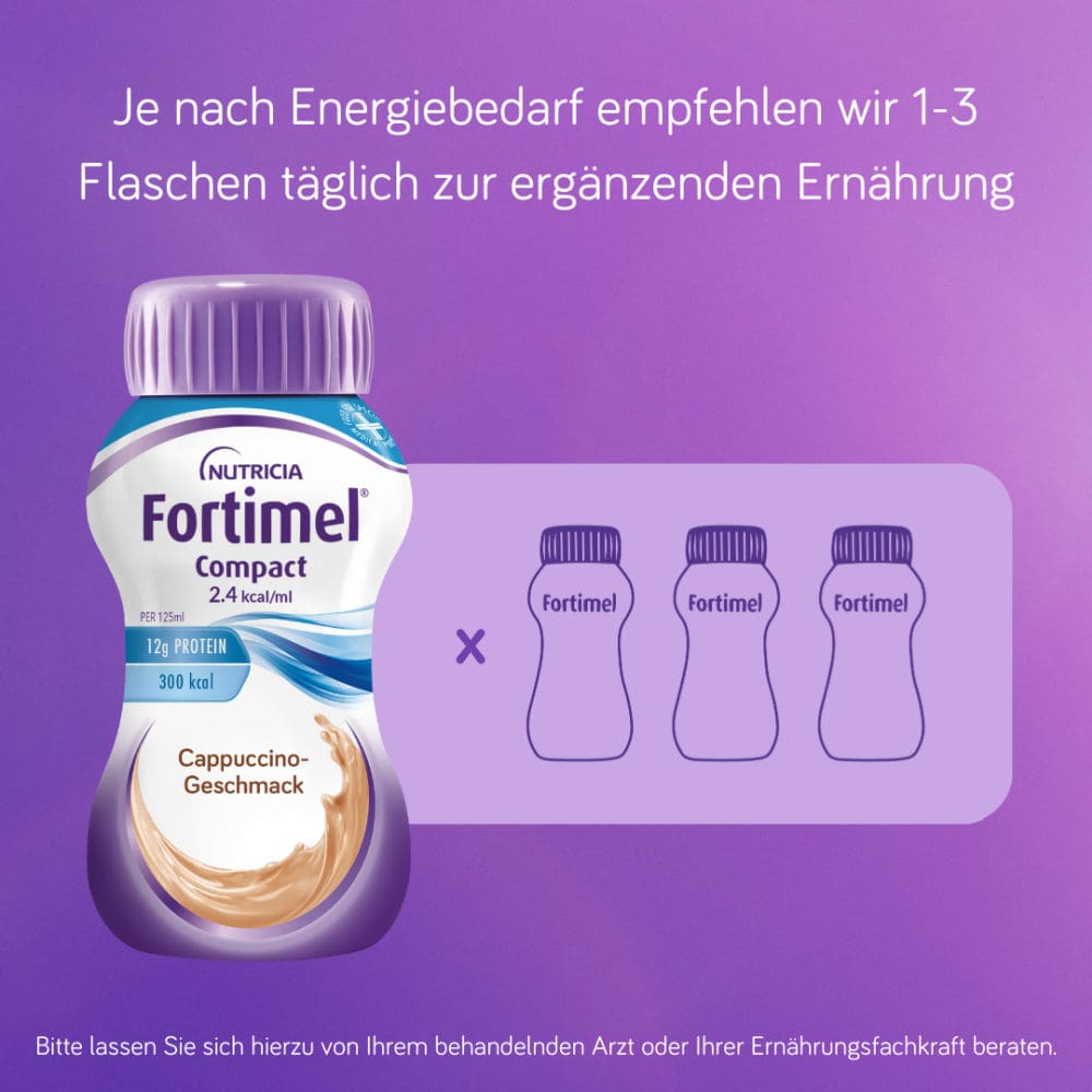Fortimel Compact 2.4 Trinknahrung Cappuccino 4X125 ml Flüssigkeit
