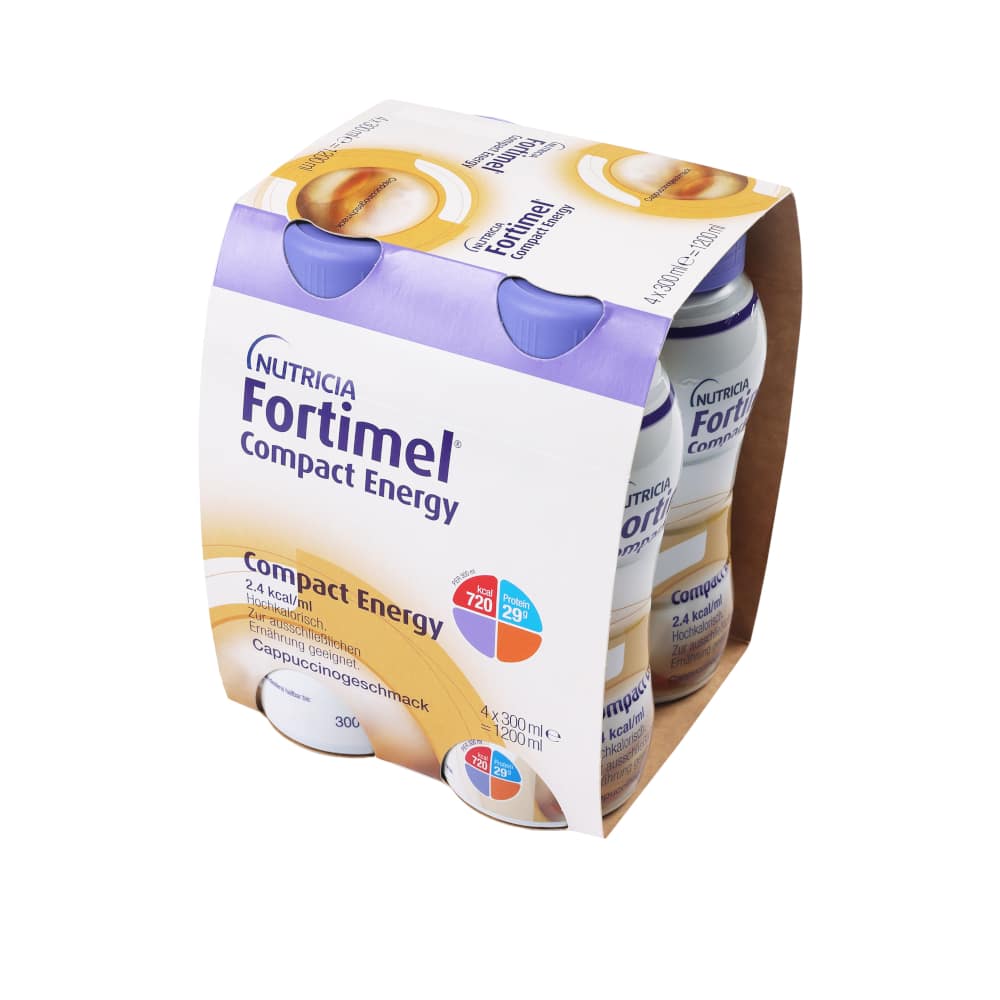 Fortimel Compact Energy  Trinknahrung Cappuccino 4X300 ml Flüssigkeit