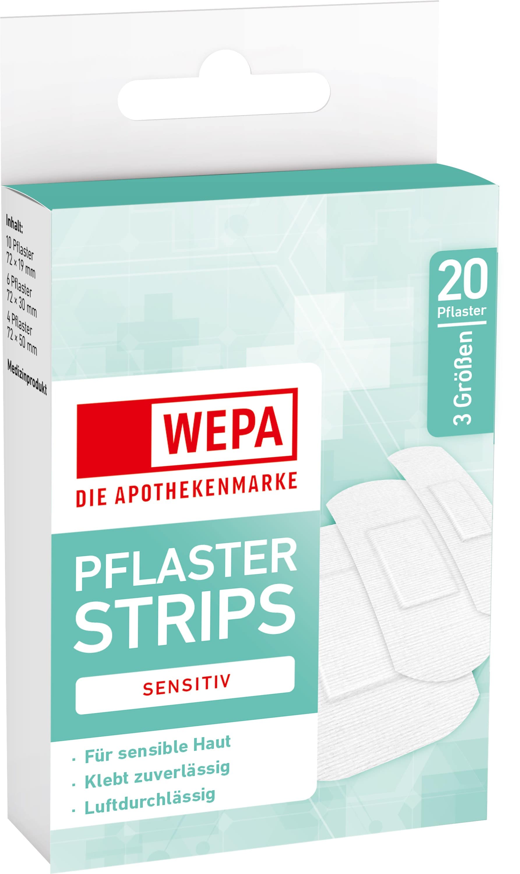 WEPA PFLASTER STRIPS SENSITIV  20 St Pflaster