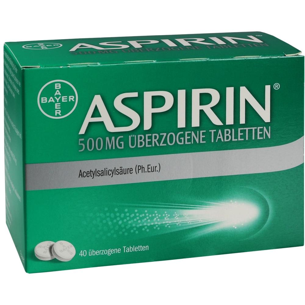 ASPIRIN 500MG  40 St Überzogene Tabletten