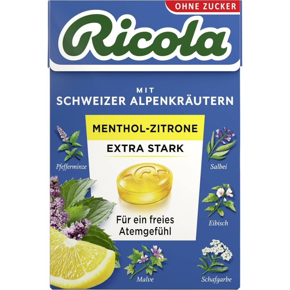 Ricola OHNE ZUCKER MENTHOL-ZITRONE EXTRA STARK 50 g Bonbons