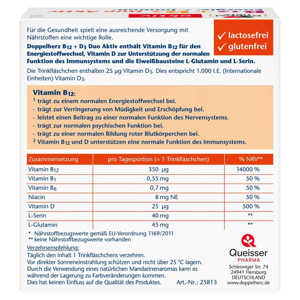 Doppelherz aktiv B12 + D3 Duo Aktiv 30 St Trinkampullen