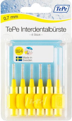 TEPE Interdentalbürste 0,7mm gelb 6 St Zahnbürste