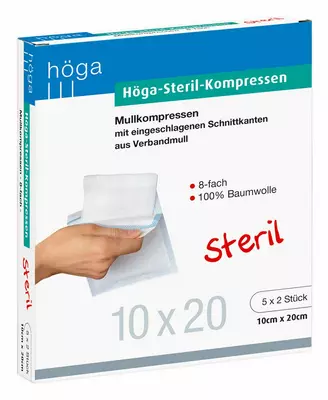 HÖGA STERIL Kompressen 10x20 cm 8fach 5X2 St Kompressen