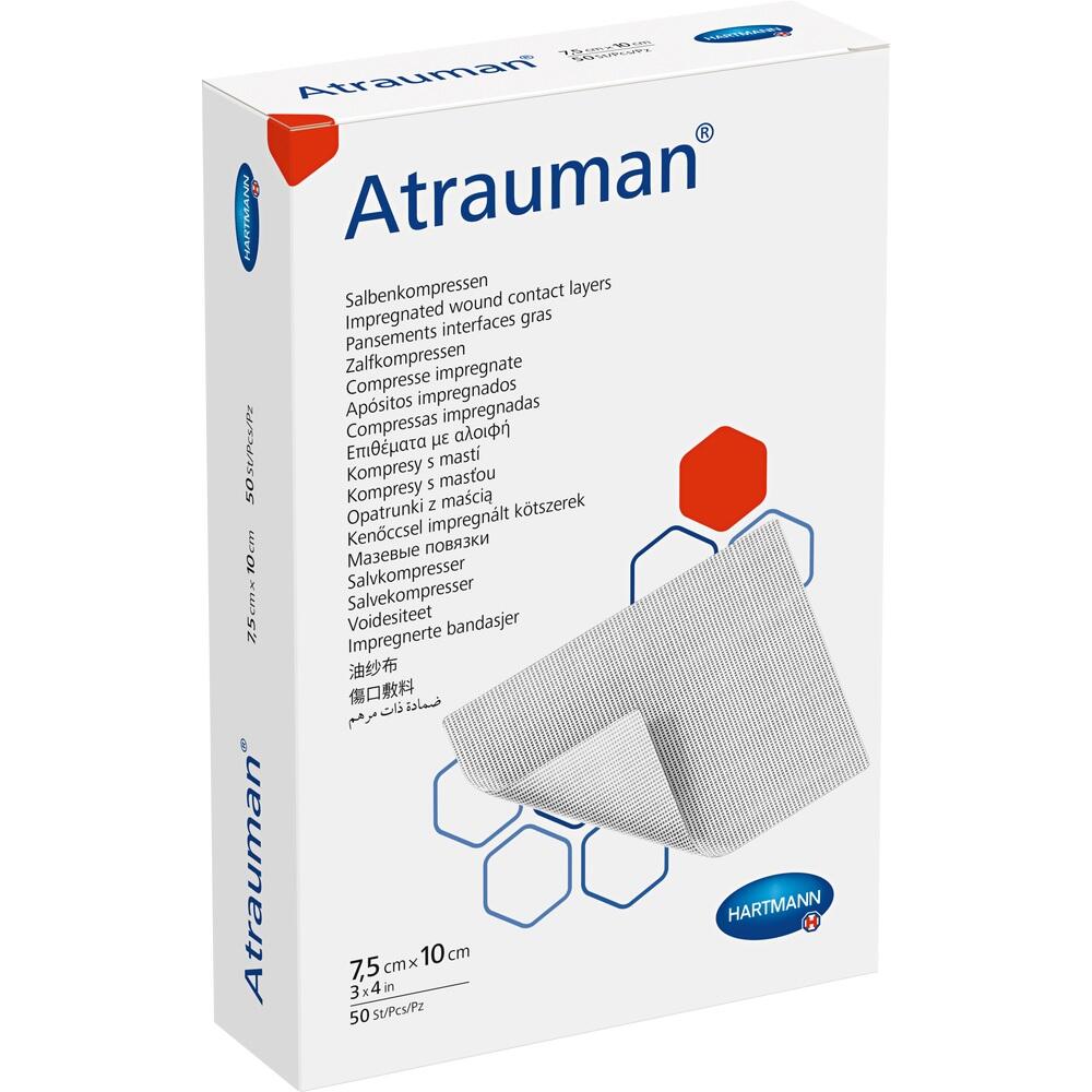 ATRAUMAN 7,5x10 cm steril Kompressen 50 St Kompressen