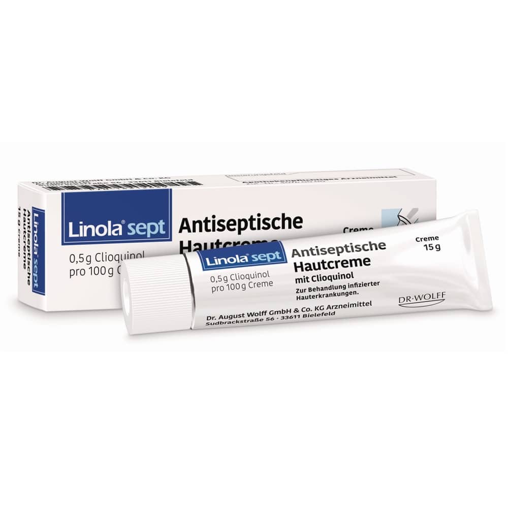 Linola sept Antiseptische Hautcreme mit Clioquinol 15 g Creme