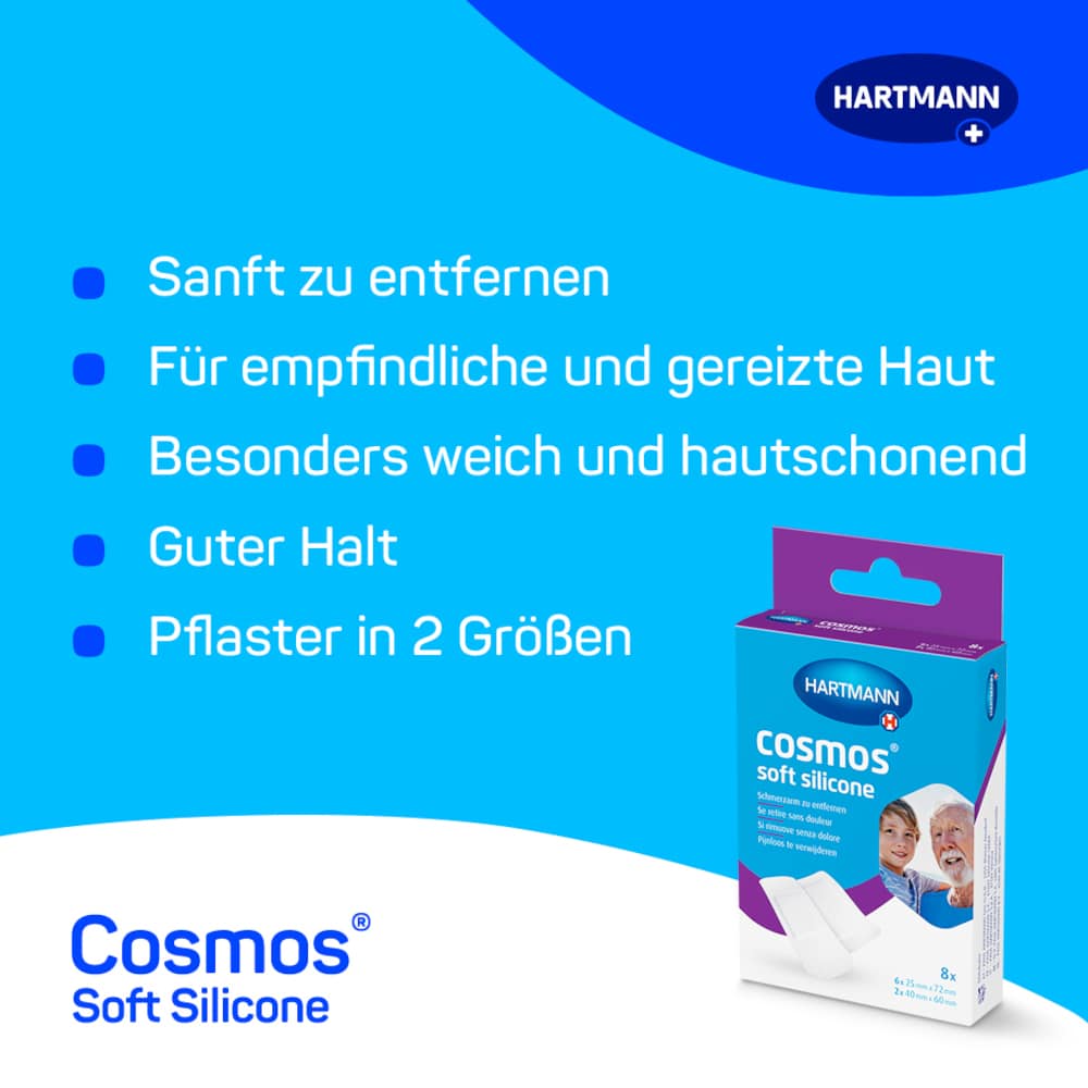 HARTMANN cosmos soft silicone Pflaster 8 St Pflaster