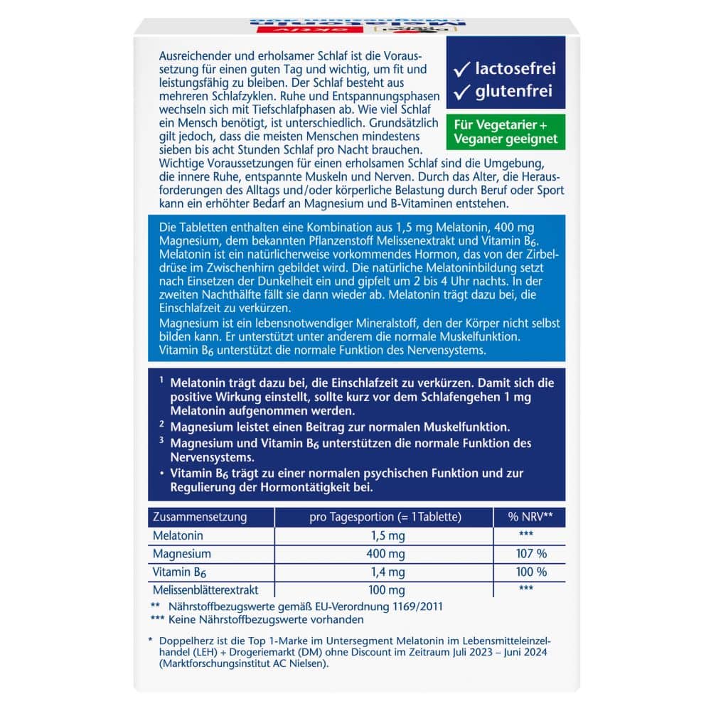 Doppelherz aktiv Melatonin + Magnesium 400 30 St Tabletten
