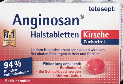 tetesept Anginosan Halstabletten zuckerfrei Kirsche 20 St Lutschtabletten
