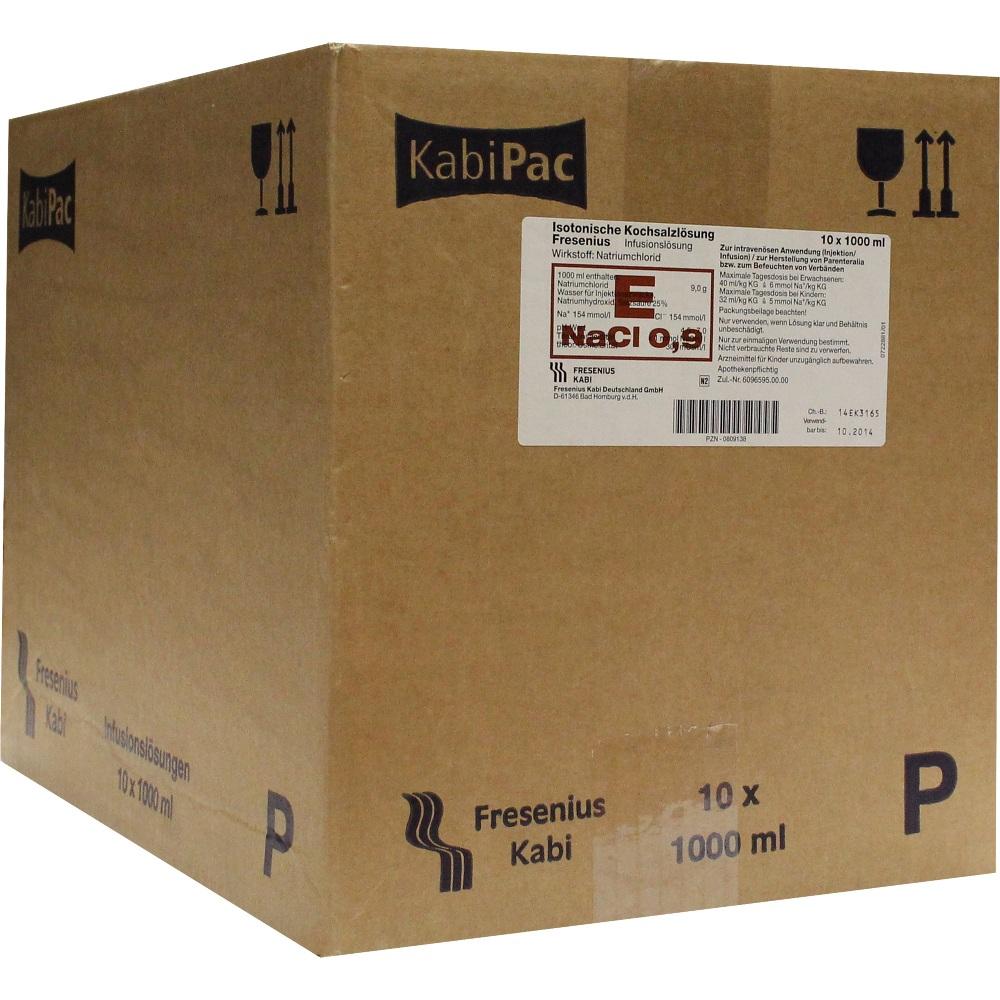 Kochsalzlösung 0,9% Plastikflasche Fresenius 10X1000 ml Infusionslösung