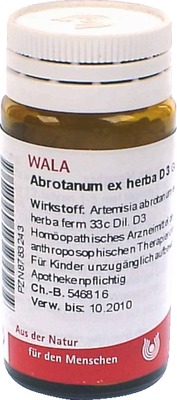 Abrotanum ex herba D3 Globuli 20 g Globuli
