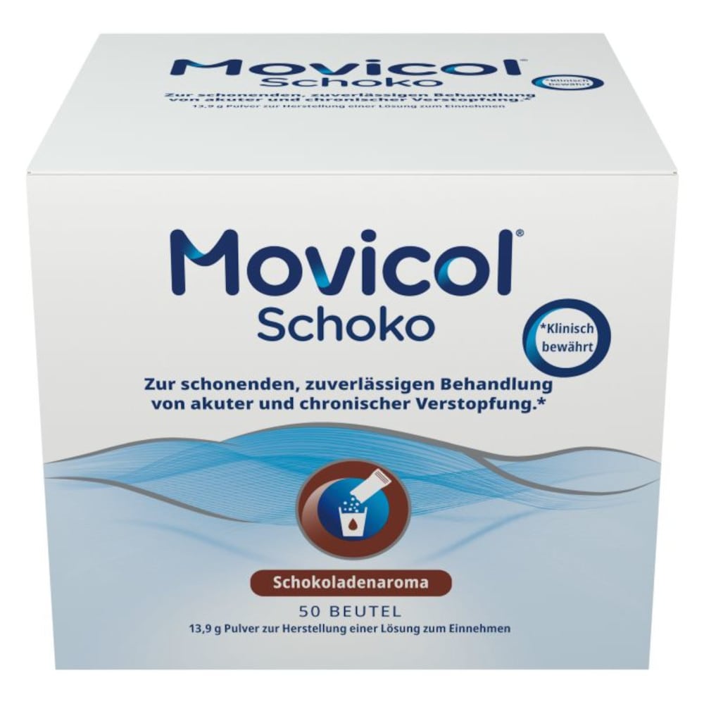 Movicol Schoko Pulver 50 St Pulver zur Herstellung einer Lösung zum Einnehmen