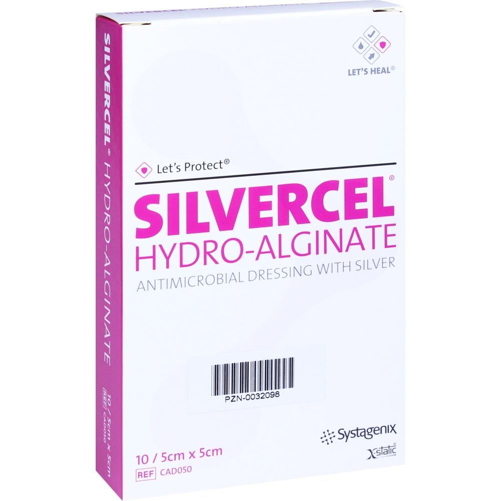 SILVERCEL Hydroalginat Verband 5x5 cm 10 St Kompressen