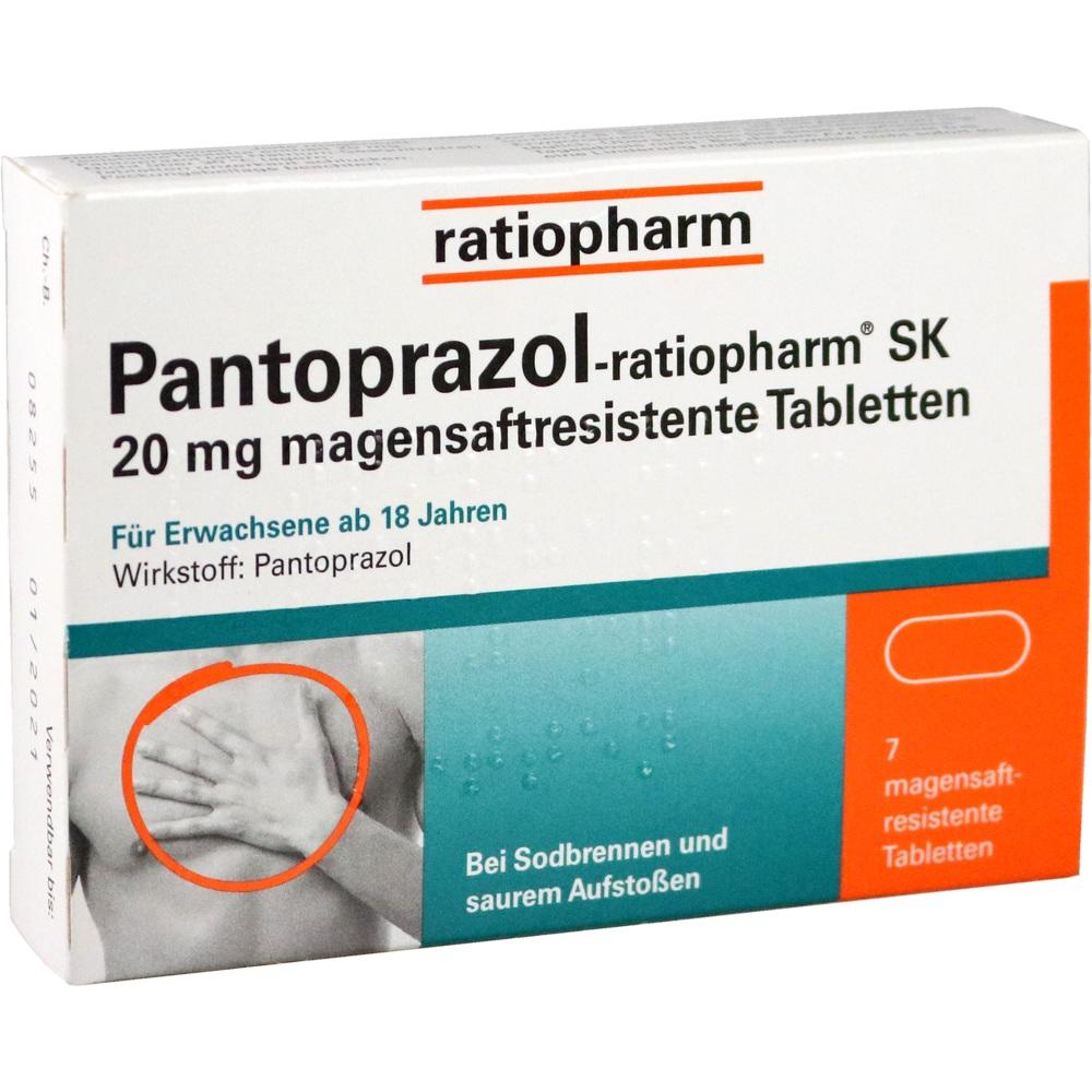 Pantoprazol-ratiopharm bei Sodbrennen 7 St Tabletten magensaftresistent