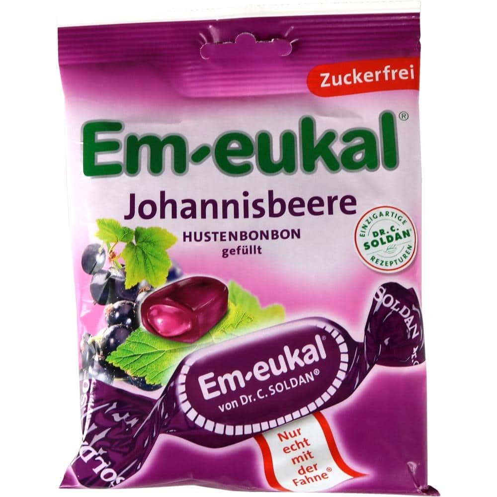 Em-eukal Johannisbeere gefüllt zuckerfei 75 g Bonbons