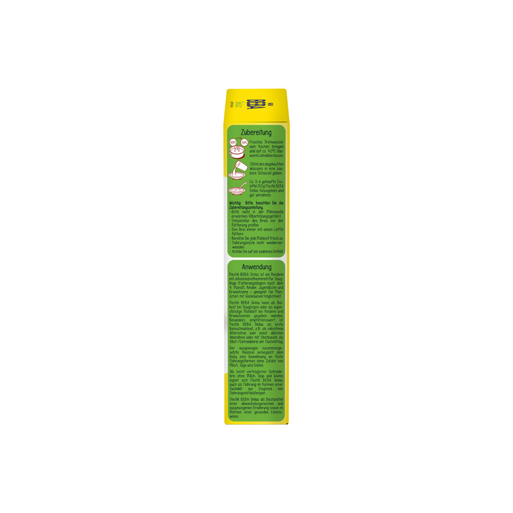 Nestle BEBA SINLAC glutenfreier Reisbrei 250 g Pulver