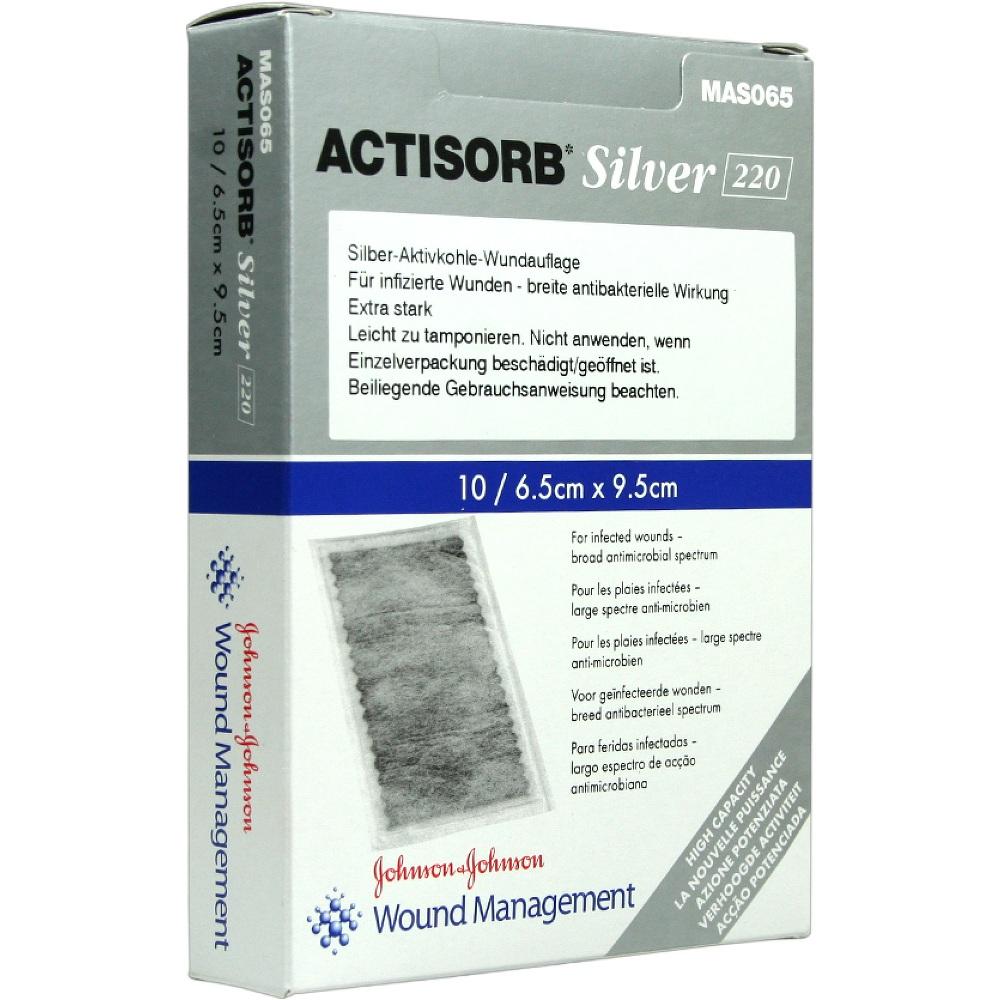 ACTISORB 220 Silver 6,5x9,5 cm steril Kompressen 10 St Kompressen