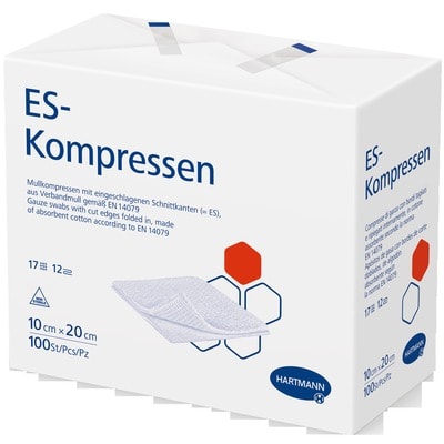 ES-KOMPRESSEN unsteril 10x20 cm 12fach 100 St Kompressen