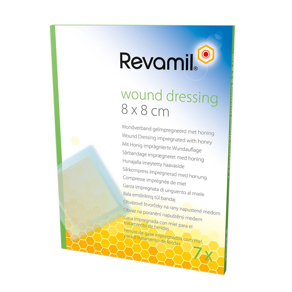 Revamil Wundkompresse 8 x 8cm mit Honig 7 St Verband