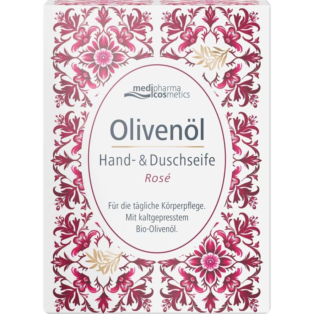 Olivenöl Hand- und Duschseife Rose 100 g Seife