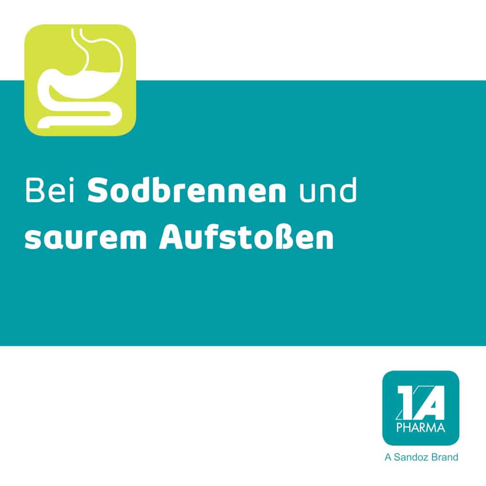 Pantoprazol-1A Pharma 20mg bei Sodbrennen 14 St Tabletten magensaftresistent