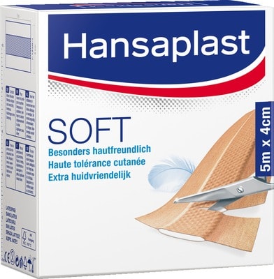Hansaplast SOFT Pflaster 4 cm x 5m 1 St Pflaster