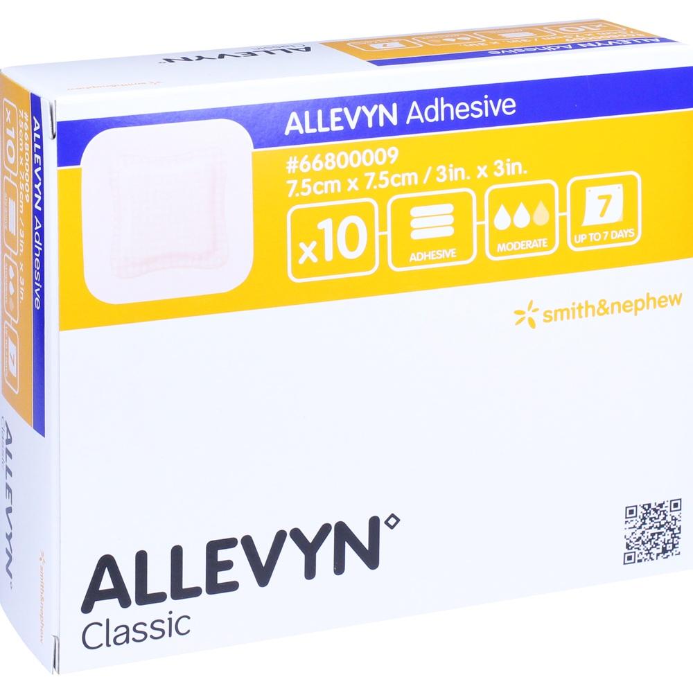 ALLEVYN Adhesive 7,5x7,5 cm haftende Wundauflage 10 St