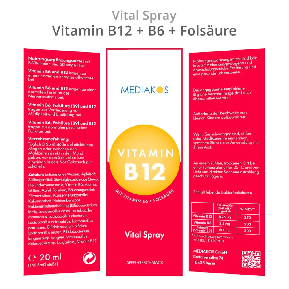 MEDIAKOS VITAMIN B12 Vital Spray 20 ml Spray