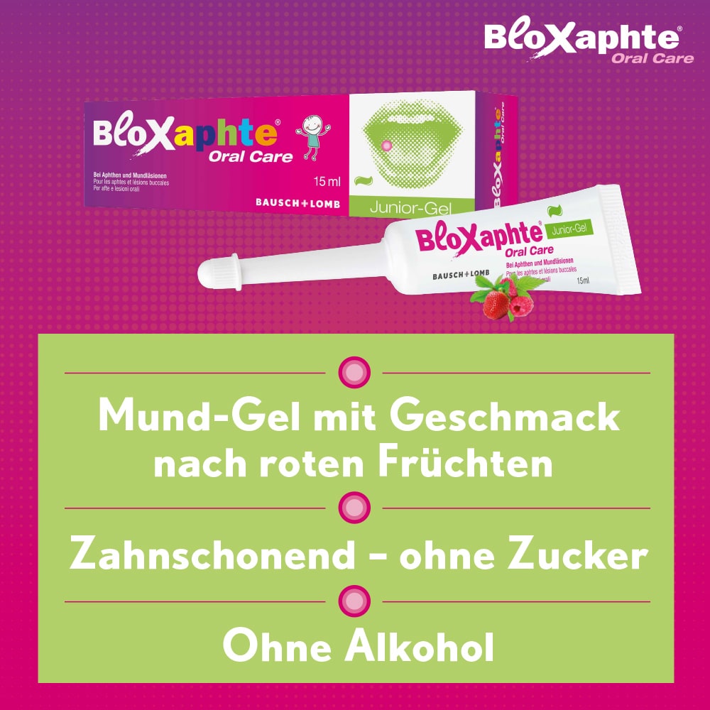 Bloxaphte Oral Care Junior-Gel bei Verletzungen im Mund 15 ml Gel