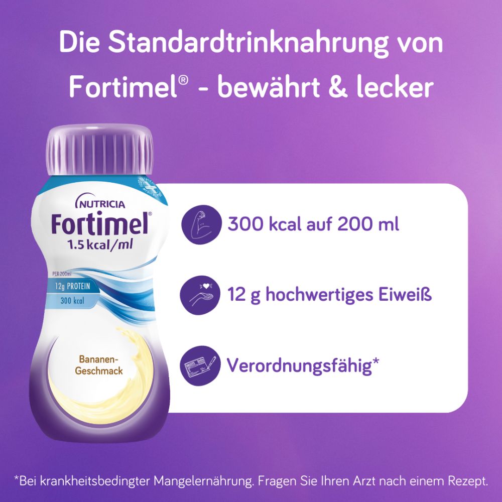 Fortimel 1,5 kcal/ml Bananen-Geschmack 32X200 ml Flüssigkeit