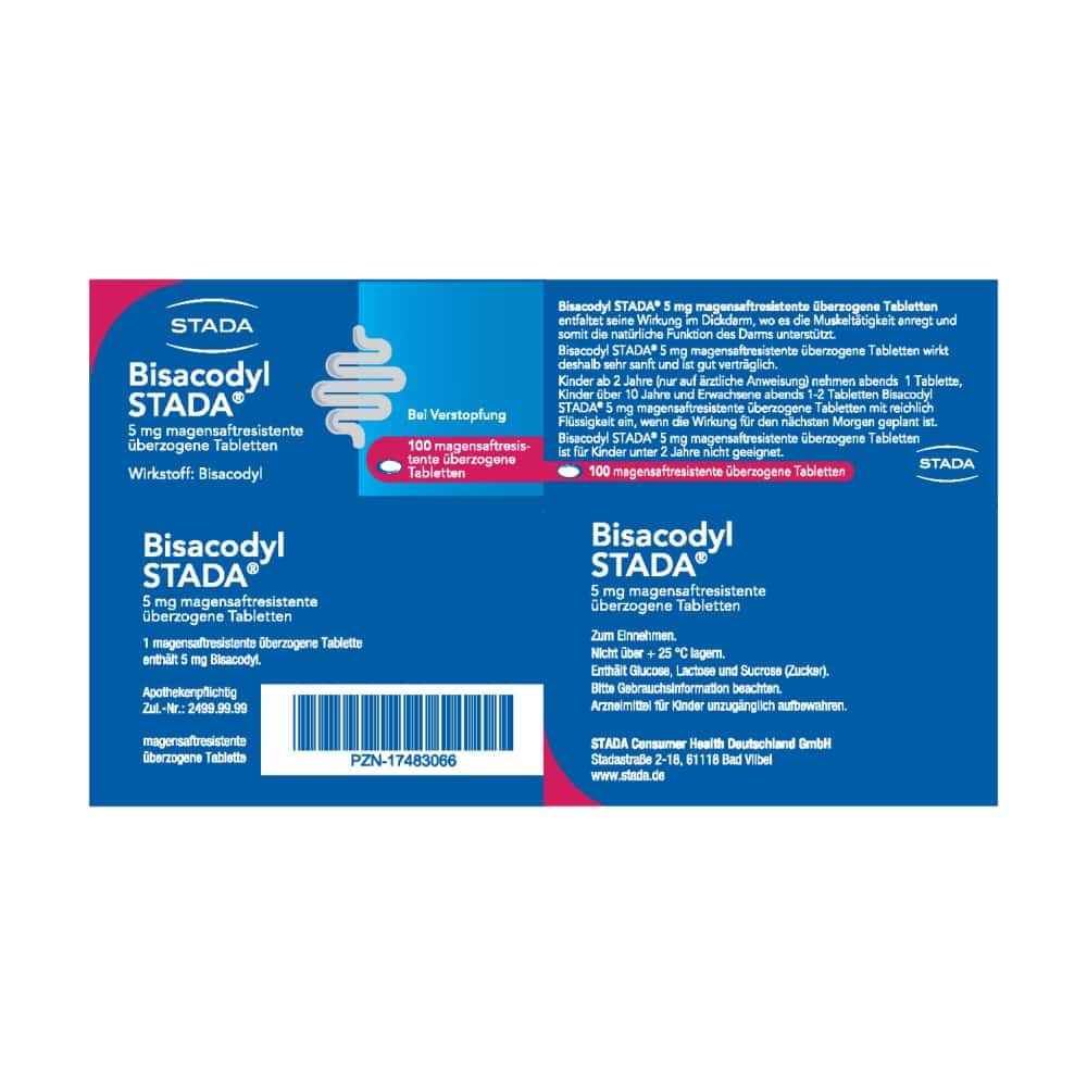 Bisacodyl STADA 5mg 100 St Tabletten magensaftresistent