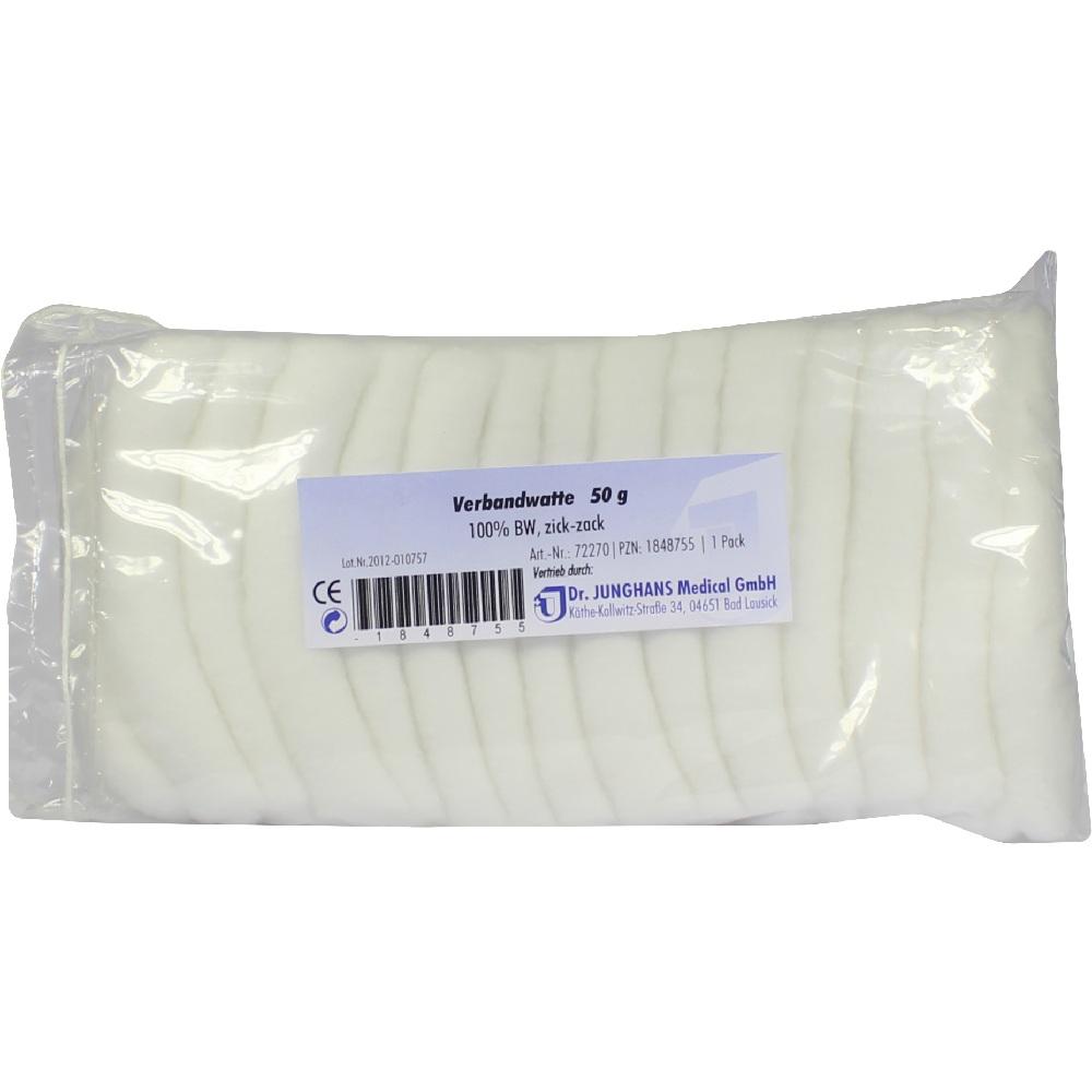 VERBANDWATTE 100% Baumwolle zickzack 50 g Watte