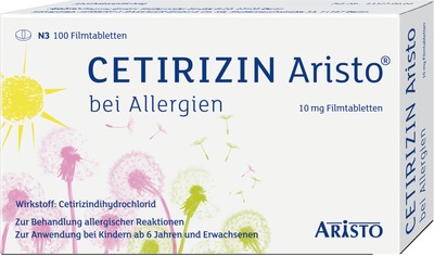 CETIRIZIN Aristo bei Allergien 10 mg 100 St Filmtabletten