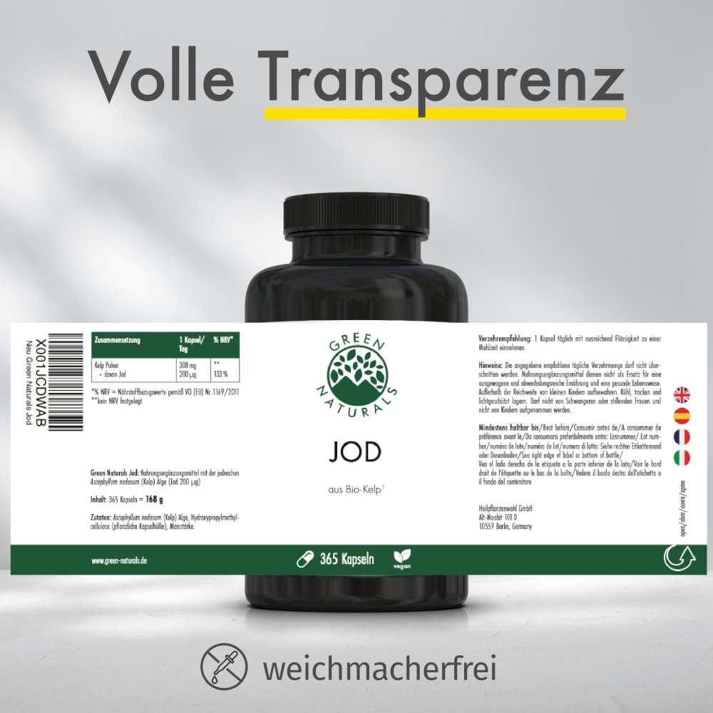 GREEN NATURALS Jod 200ug 365 St Kapseln