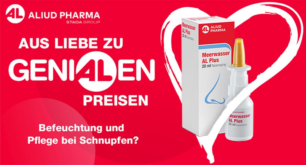 Meerwasser AL Plus Nasenspray zur Befeuchtung und Pflege bei Schnupfen