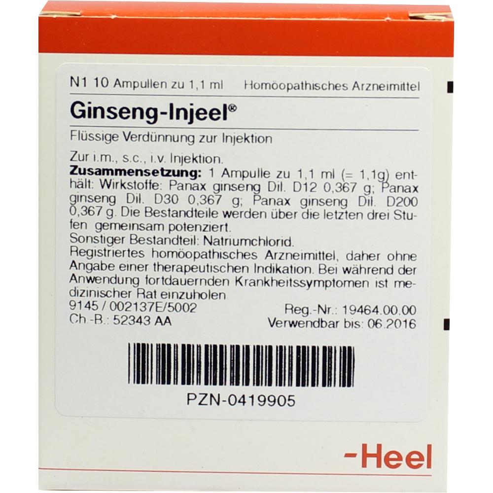 GINSENG INJEEL Ampullen 10 St Ampullen
