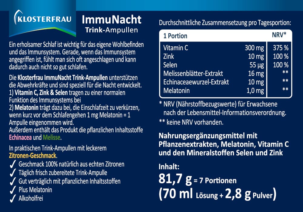KLOSTERFRAU ImmuNacht 7 St Trinkampullen