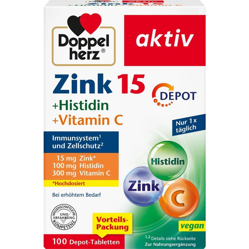 Doppelherz aktiv Zink + Histidin + Vitamin C DEPOT 100 St Tabletten