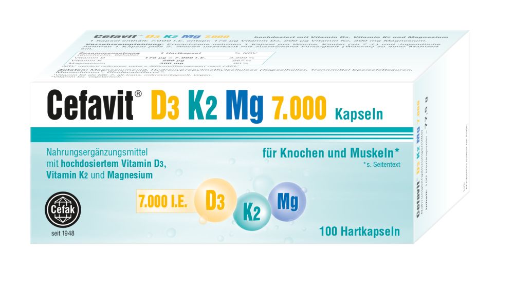 Cefavit D3 K2 Mg 7.000 I.E. 100 St Hartkapseln